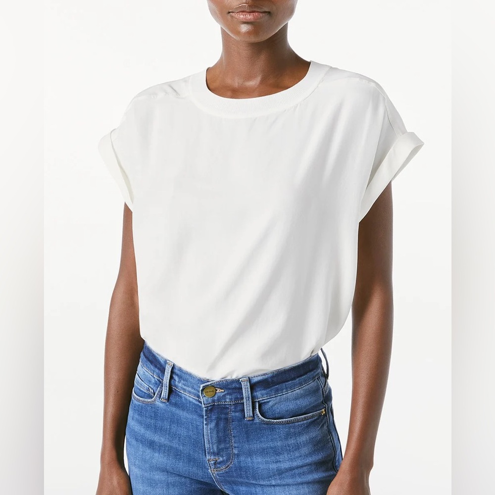 FRAME Washable Oversized Silk Tee